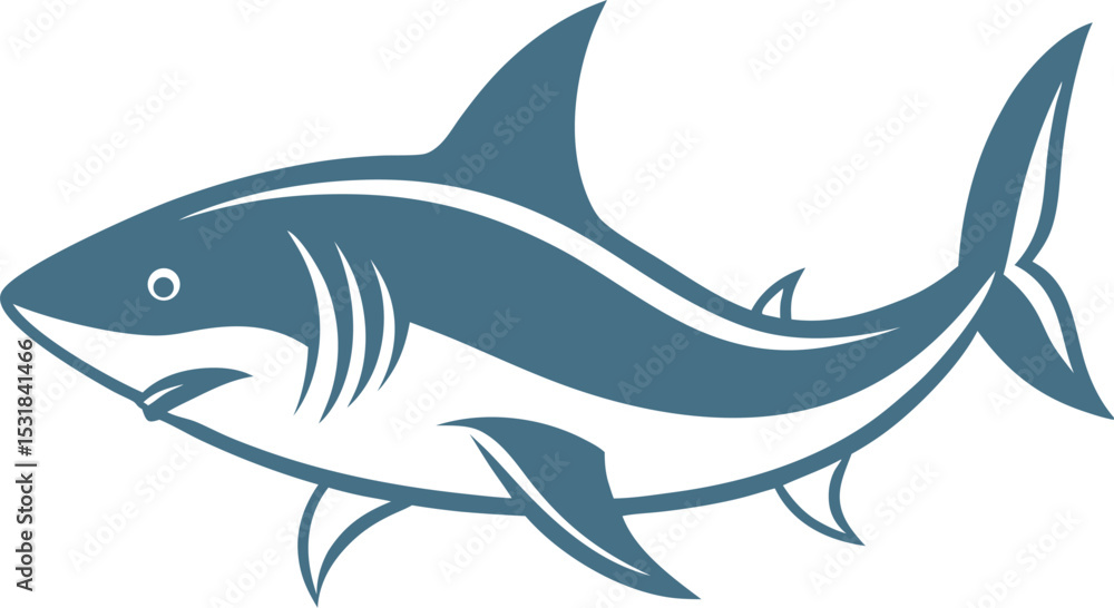 Fototapeta premium shark cartoon isolated on white