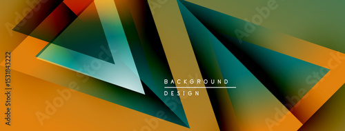 Wallpaper Mural Abstract geometric design. Overlapping triangles create dynamic visual effect. Warm, cool colors blend seamlessly. Modern background texture. Torontodigital.ca