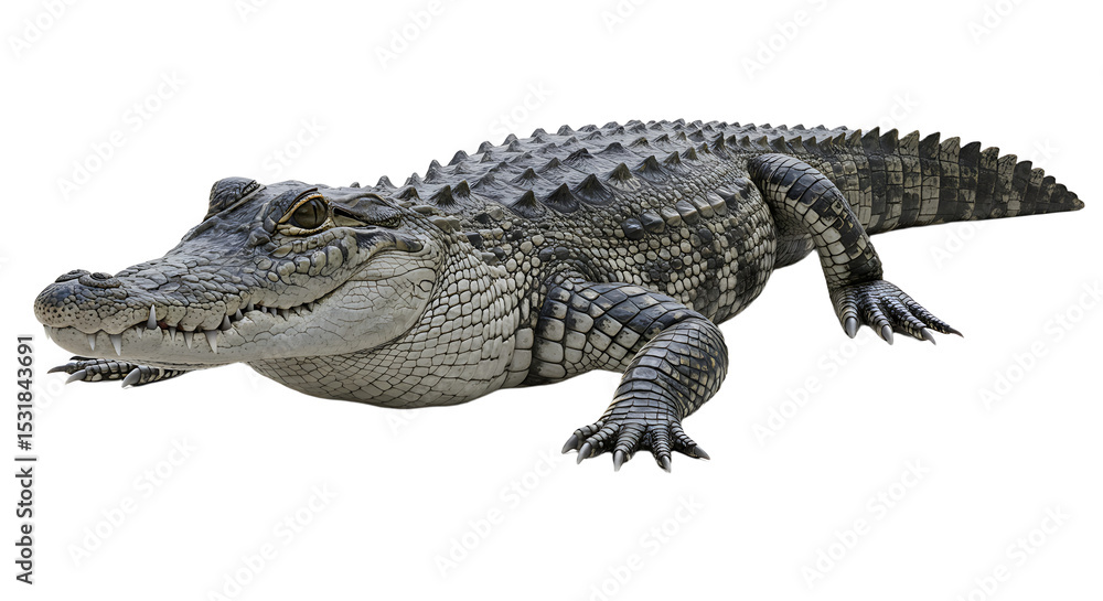 Fototapeta premium Detailed View of a Gray Alligator with Scaly Skin