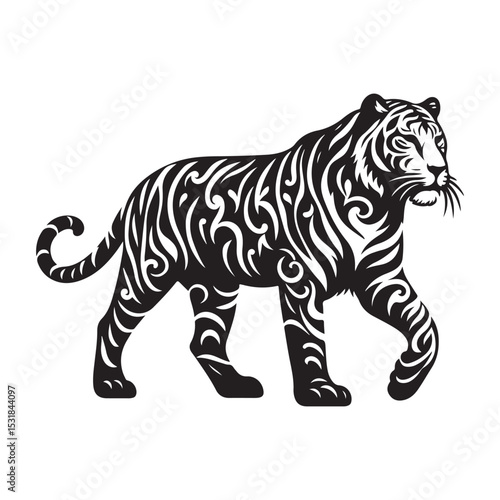 Canvas Print tiger on white background