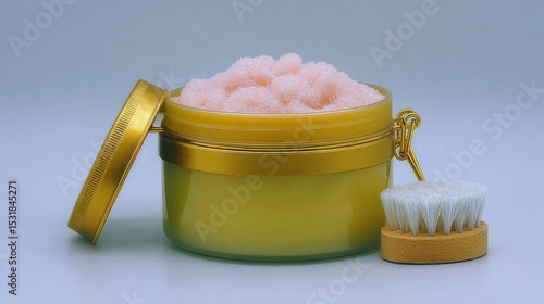Cosmetic jar with scrub