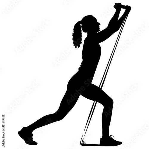 silhouette of a woman exercising with dumbbells