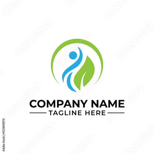 Natural Health and Wellness Logo – Vector Symbol of Growth, Care, and Vitality. Wellness and Nature Logo