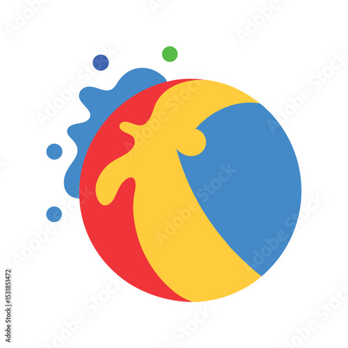 Beach ball with splash vector illustration
