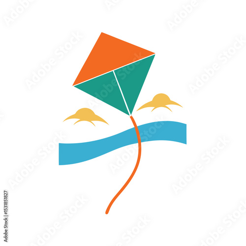 Beach kite vector illustration