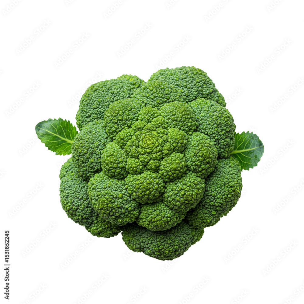 Fresh green broccoli, a healthy raw vegetable, isolated on a white background Fresh green broccoli, a healthy raw vegetable, isolated on a white background