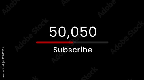 Subscriber increase animation numbers count animation 100k smooth animation 4k
