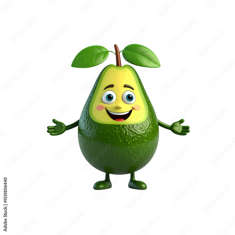 Here's a funny cartoon pear and apple character illustration with a big smile for healthy fruit fun Here's a funny cartoon pear and apple character illustration with a big smile for healthy fruit fun