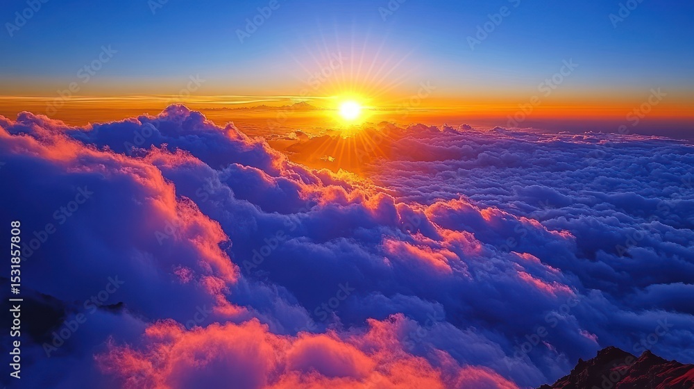 Fototapeta premium Sunrise over cloudscape