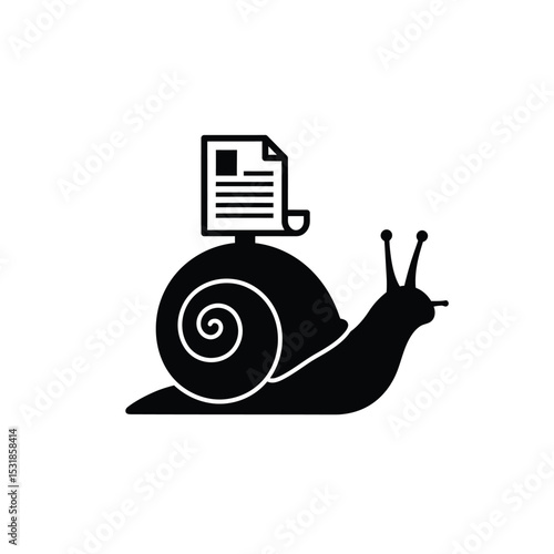 Slow delivery snail mail document icon graphic