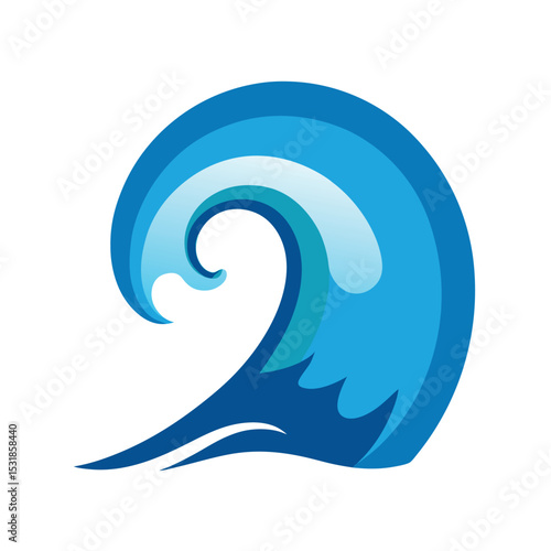 Ocean wave curl vector illustration