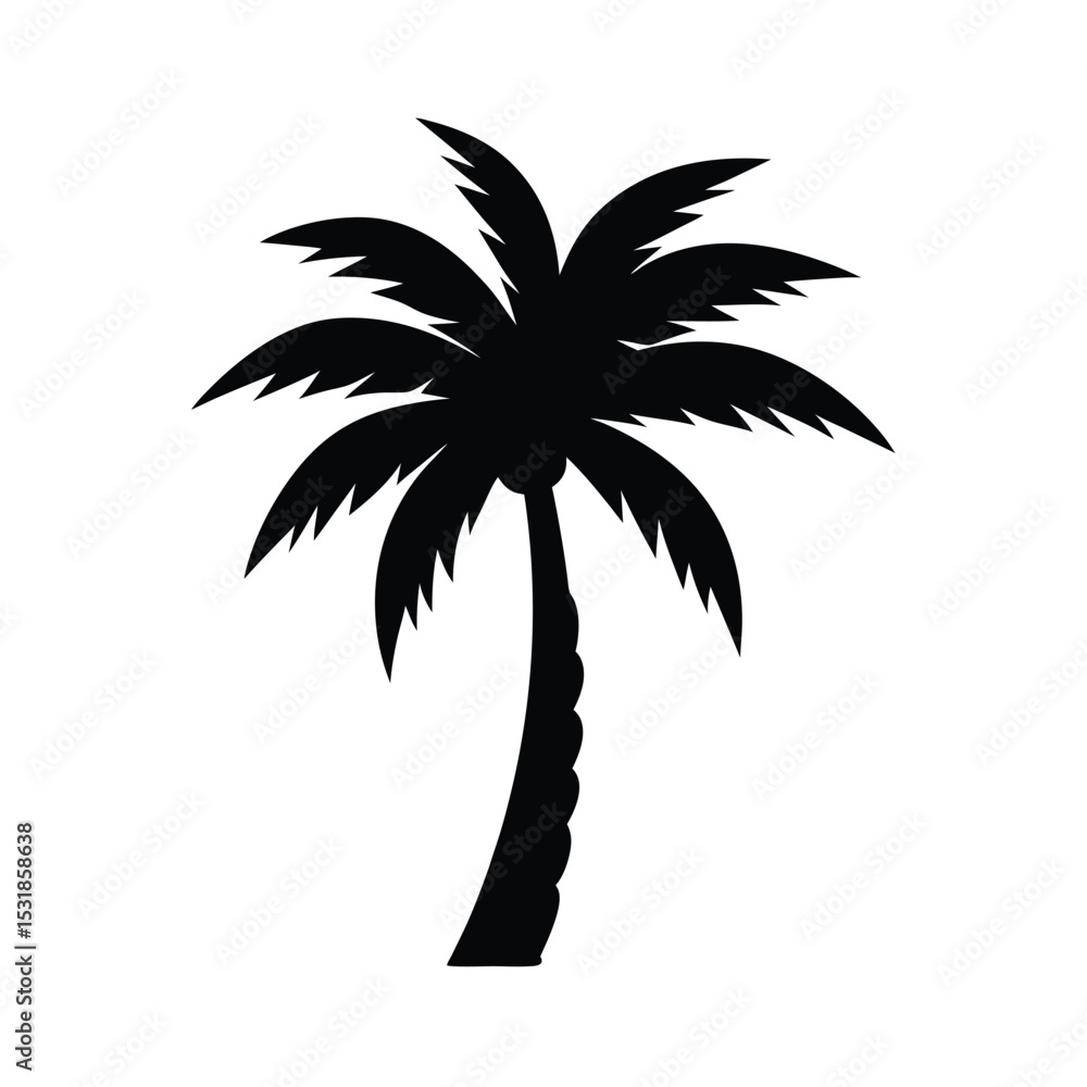 Obraz premium Palm tree silhouette vector illustration