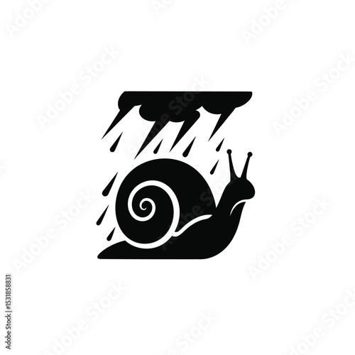 Snail in the rain stormy weather nature