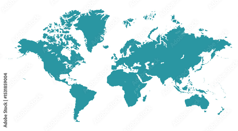 Obraz premium World map Illustration, world map picture, world map vector image, modern world map, Illustration, eps 10, worldwide, all continents, all countries, worldwide project