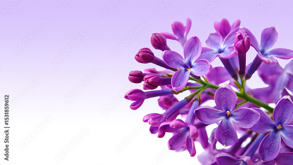 Closeup of vibrant purple lilac blossoms on soft background Closeup of vibrant purple lilac blossoms on soft background