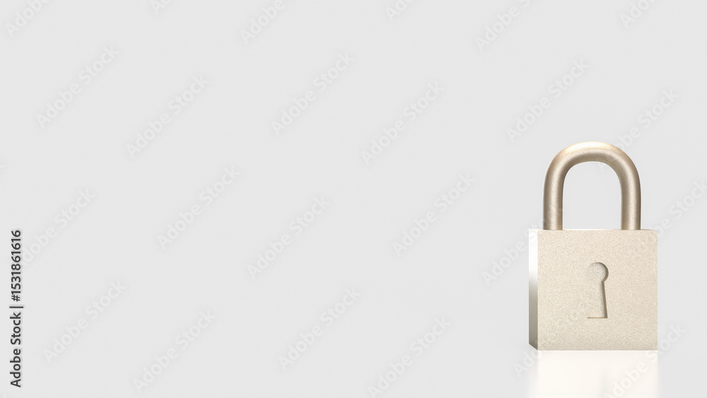 The Lock on white Background for Security concept 3d Rendering. The Lock on white Background for Security concept 3d Rendering.
