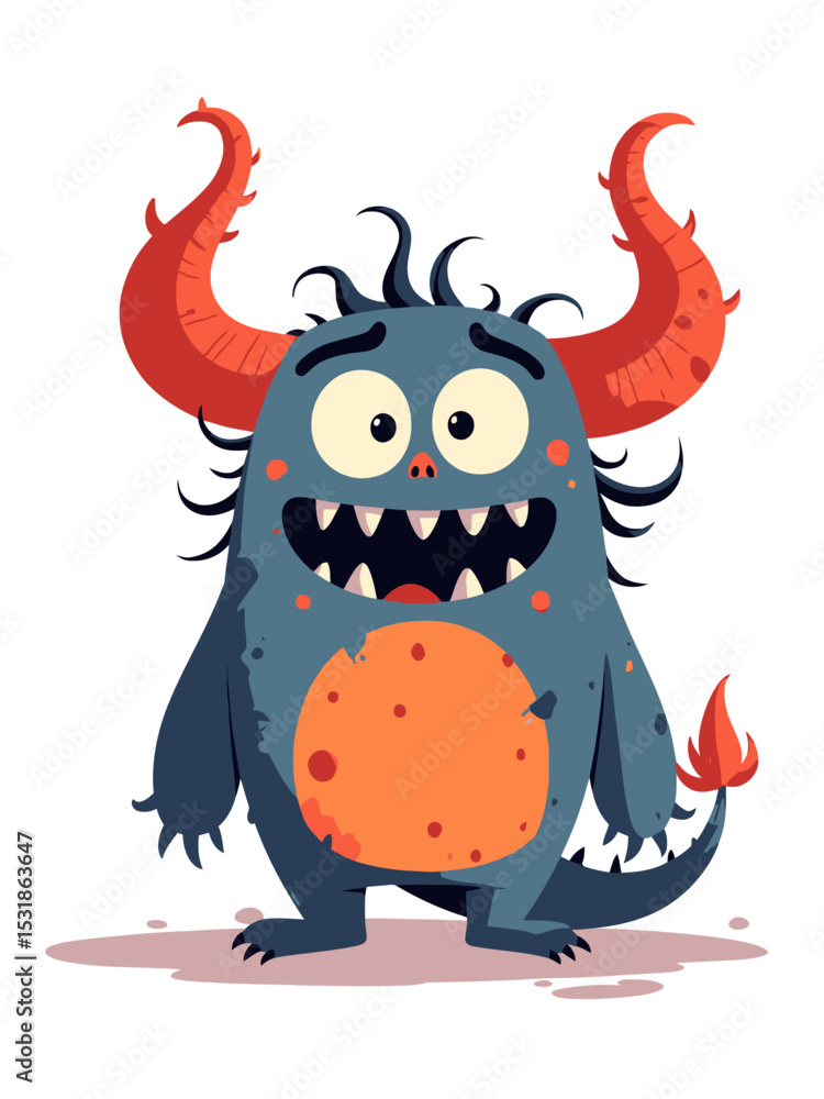 Cute Monster Toy with Cool card with Funny kawaii Fluffy Character Cute Monster Toy with Cool card with Funny kawaii Fluffy Character