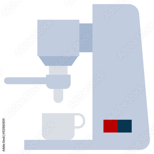 coffee machine Flat Icon, Coffee Shop Concept Flat Design Style