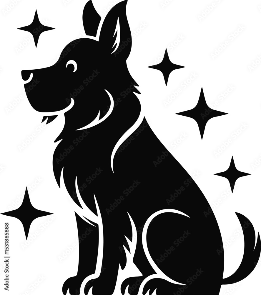 Obraz premium Elegant Dog Silhouette Vector Art