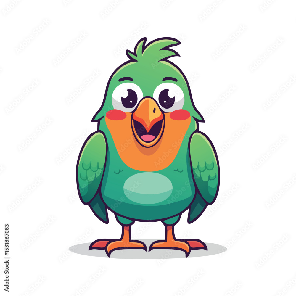 Fototapeta premium Lovebird Streamlined Vector Art with Flat Colors and Sharp Linework