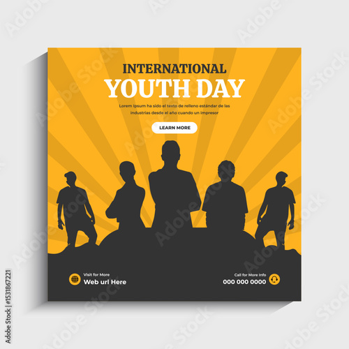 International Youth Day Social Media Instagram Post template	