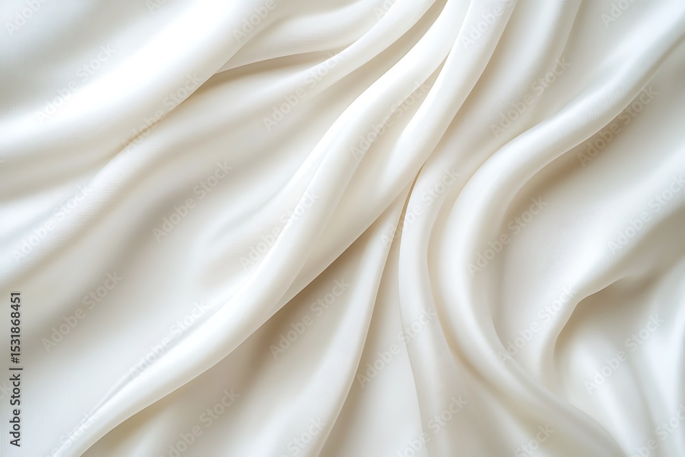 Obraz premium Elegant ivory silk drapes softly forming a textured pattern with subtle highlights and shadows