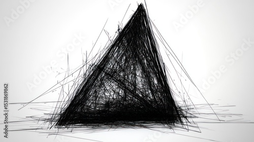 Abstract black triangle shape on white background