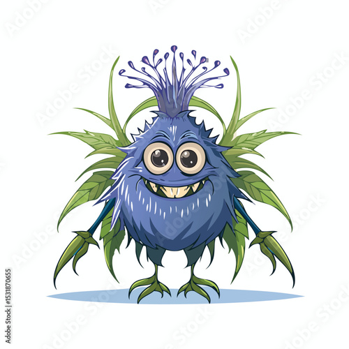 Nigella Flat-Style Vector Illustration with Balanced Composition