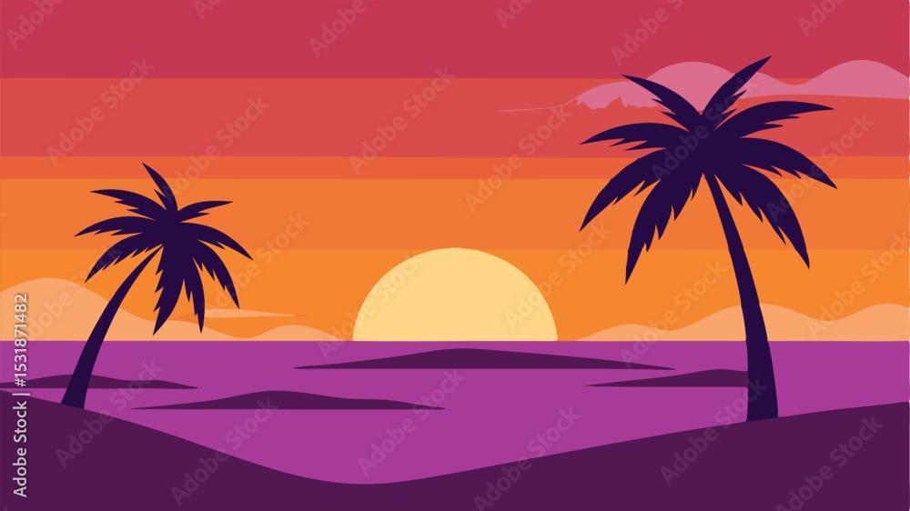 tropical beach with palm trees landscape tropical beach with palm trees landscape