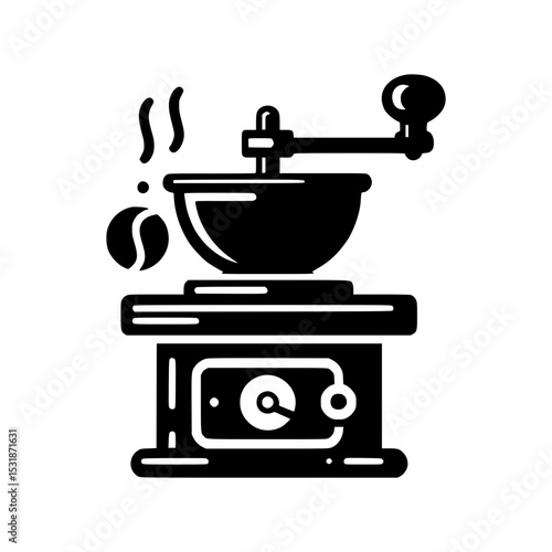 Manual coffee grinder illustration icon
