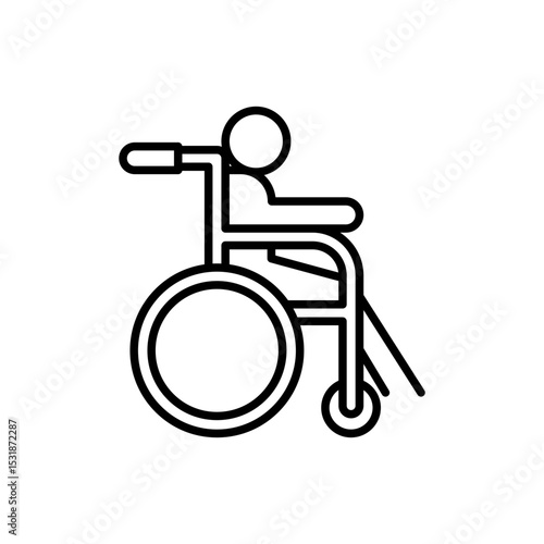 Outline Wheelchair Icon Accessibility Disability Support Symbol Vector