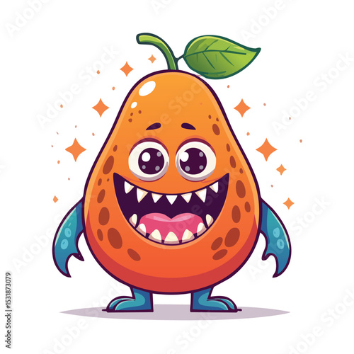 Pawpaw Flat-Style Vector Illustration with Balanced Composition