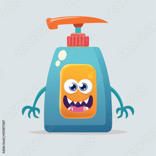 dish soap Flat Illustration Featuring Clean Shapes and Bold Outlines