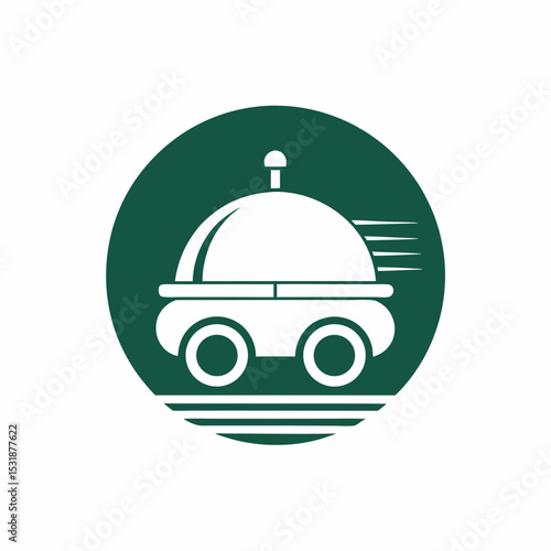 Futuristic Food Delivery Logo Vector.