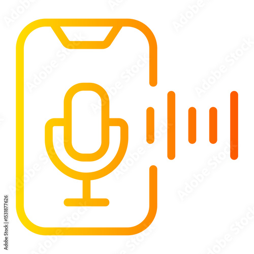 voice command Line Gradient Icon