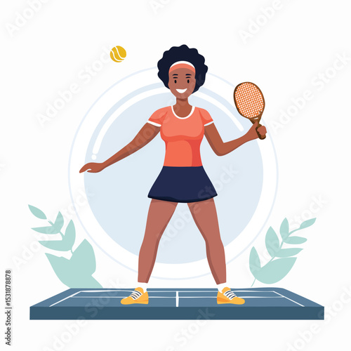 tabletennis Minimal Vector Artwork with Smooth Line Art and Simple Colors