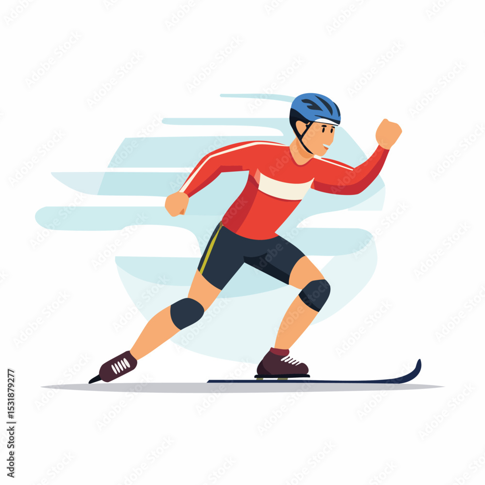 Obraz premium speedskating Minimal Vector Artwork with Smooth Line Art and Simple Colors