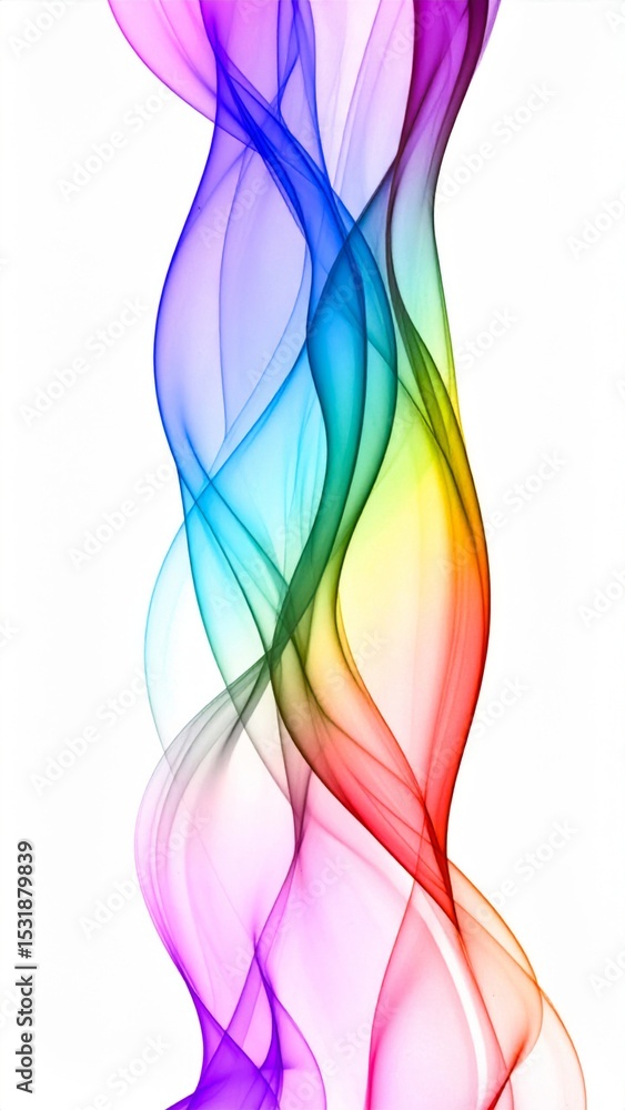 Fototapeta premium Abstract Rainbow Swirls on White Background