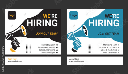 “now hiring” sign posted on business door.