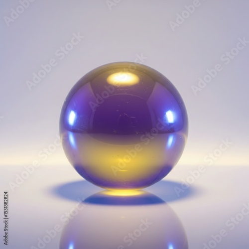 Iridescent sphere isolated on white background for graphic design, product visualization, and abstract art.