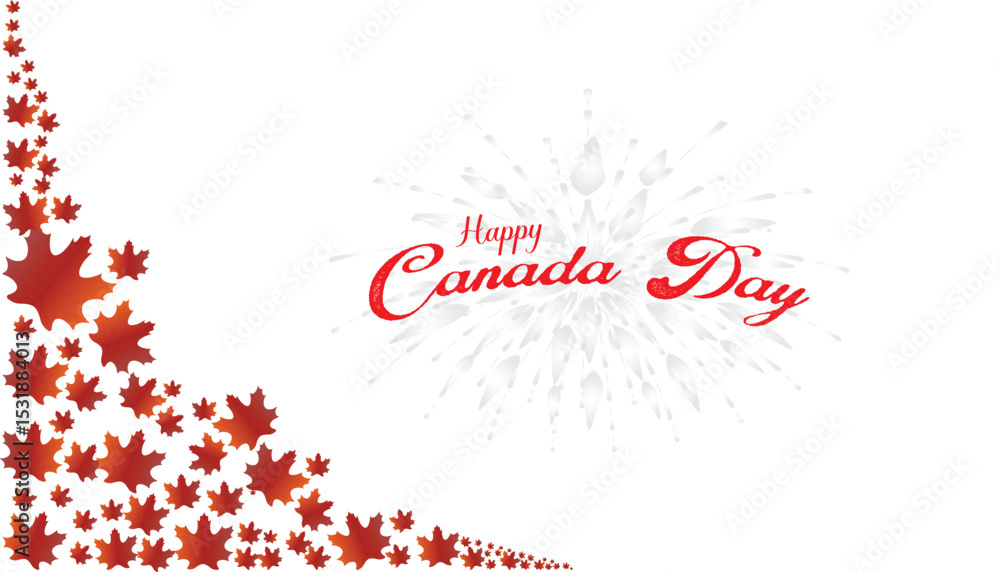 Fototapeta premium Happy Canada Day observed every year in July. Template for background, banner, card, poster with text inscription
