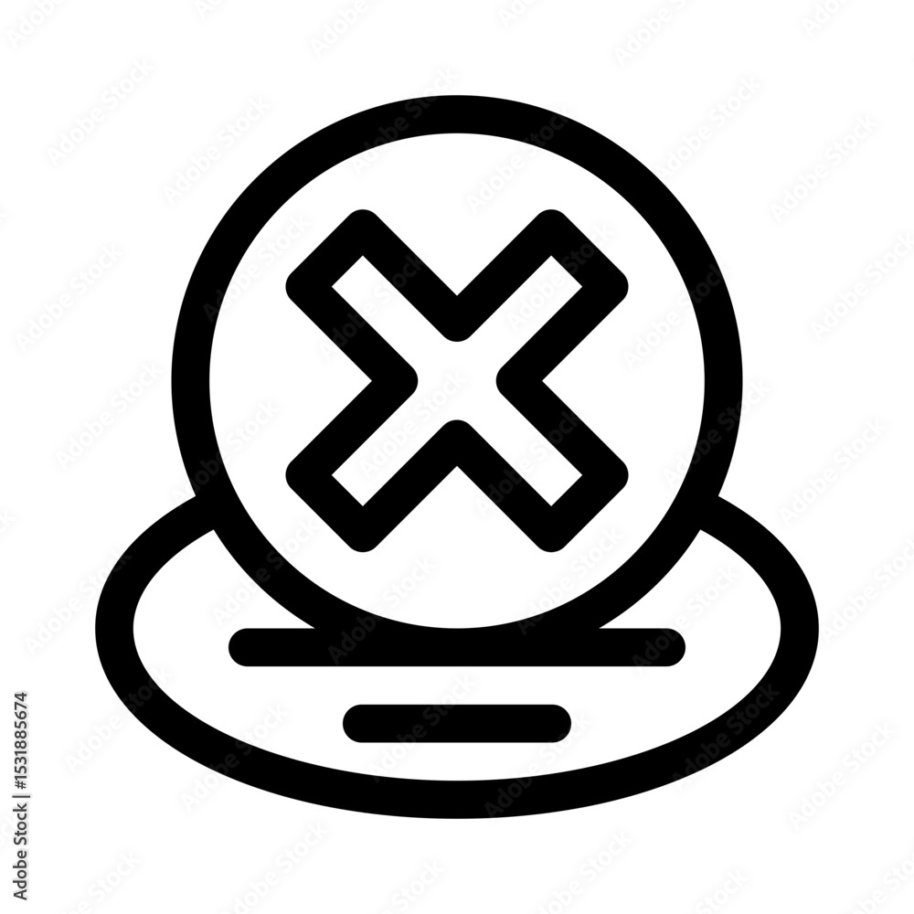 Fototapeta premium Cross circle line icon