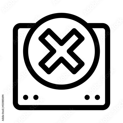 Cross mark line icon