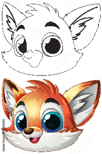 Cute Baby Fox Illustration