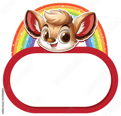 Cute Animal with Rainbow Frame