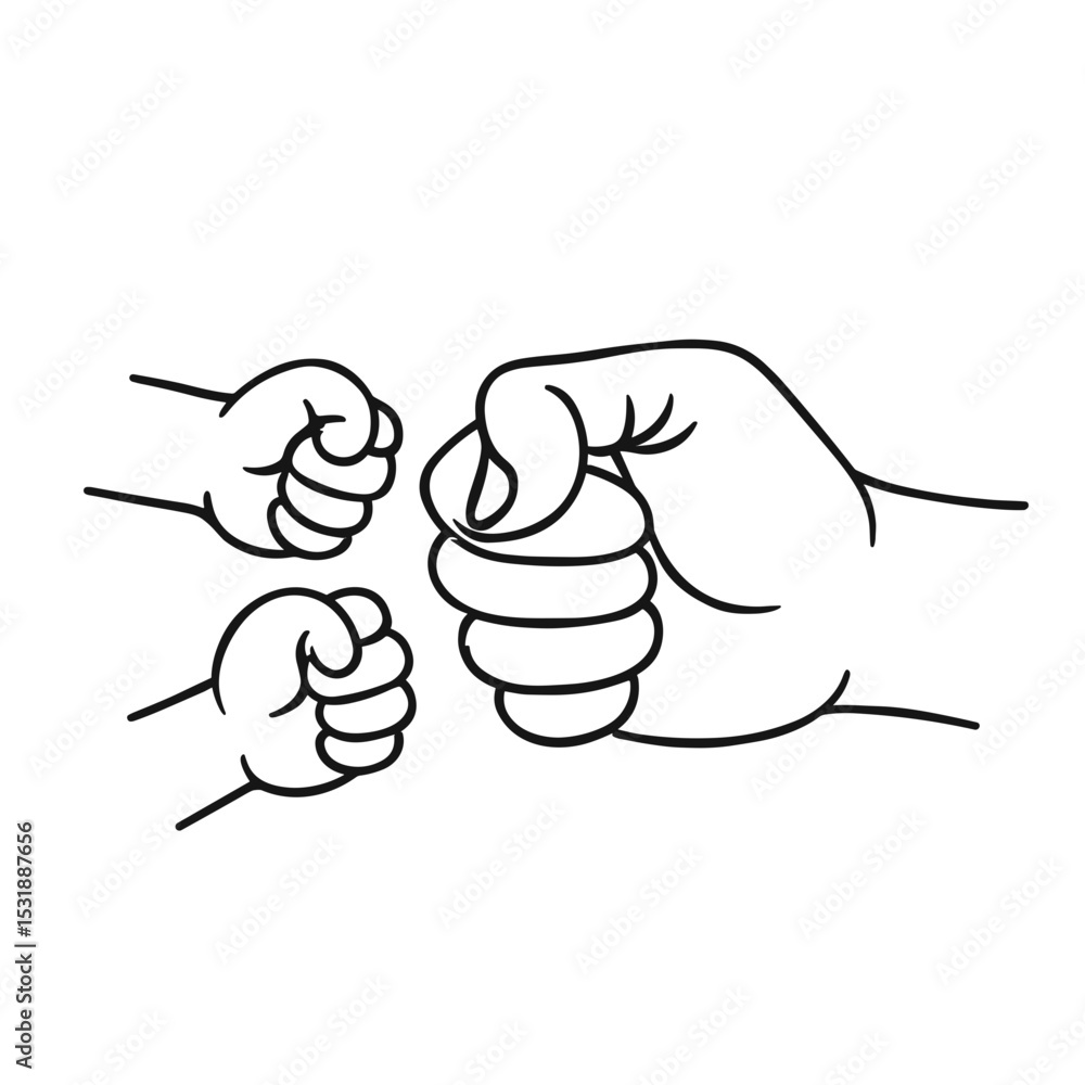 Father's Day Fist Bump, Father's Day Illustration Outline Line art Father's Day Fist Bump, Father's Day Illustration Outline Line art