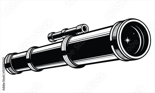 telescope on a white background