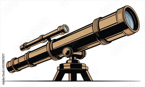 telescope on a white background