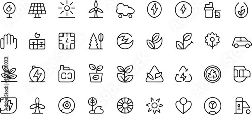 A Collection of Essential  Icons:  of Line Art Graphics symbols
