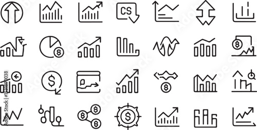 A Collection of Essential  Icons:  of Line Art Graphics symbols
